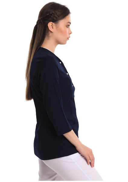 Poppy - Kadın Likralı Lacivert Üniforma Üst modelleri