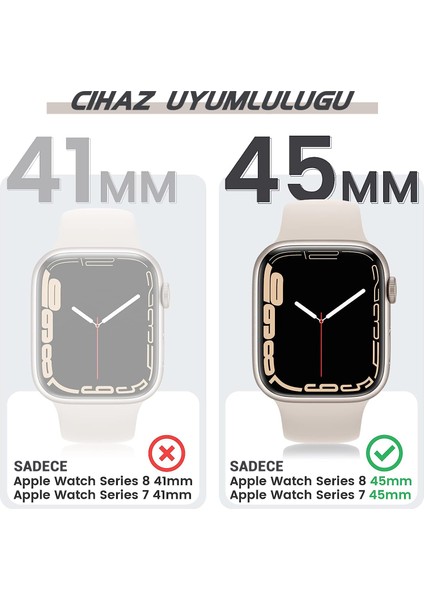 Apple Watch Seri 9-8-7 45MM Uyumlu Ekran ve Taşlı Kasa Koruyucu Siyah fırsatları