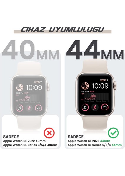 Apple Watch Seri Se-6-5-4 44MM Uyumlu Ekran ve Taşlı Kasa Koruyucu Siyah fırsatları