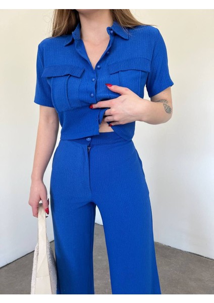 Kadın Crop Pantolon Ikili Takım