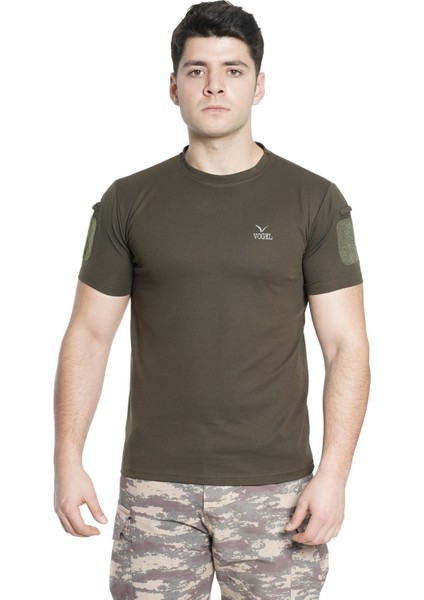 Vogel Tactical Kısa Kol Yakasız Taktik T-Shirt Haki