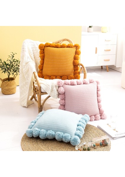 Ins Rüzgar Büyük Top Iskandinav Örme Yastık Yastık Yastık Ofis Bel Yastığı (Yurt Dışından) fiyatları