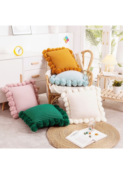 Ins Rüzgar Büyük Top Iskandinav Örme Yastık Yastık Yastık Ofis Bel Yastığı (Yurt Dışından) modelleri