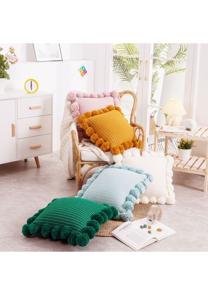 Ins Rüzgar Büyük Top Iskandinav Örme Yastık Yastık Yastık Ofis Bel Yastığı (Yurt Dışından) fırsatları