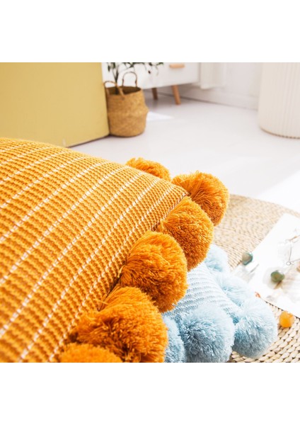 Ins Rüzgar Büyük Top Iskandinav Örme Yastık Yastık Yastık Ofis Bel Yastığı (Yurt Dışından) indirimleri