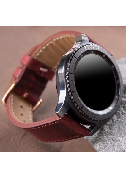 Samsung Galaxy Watch 4 / 5 / 6 / 7 44MM / 40MM / Galaxy Watch 5 Pro 45MM / Galaxy Watch 4 44MM / 40MM / Galaxy Watch 4 Classic 46MM / 42MM 47MM Active 2 40MM / 44MM Uyumlu Croco Deri Kordon