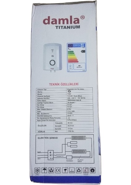 Tıtanıum Elektrıklı Şohben 6 mt Kablolu Tam Takım Set