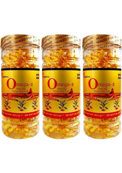 Omega 3 1000 mg Balık Yağı 3 x 200 Softgel