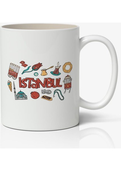İstanbul Baskılı Kahve Kupa Bardak-3