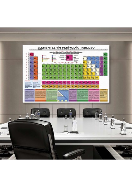 Periyodik Tablo Kimya Labaratuvar Okul Dershane Kanvas Tablo