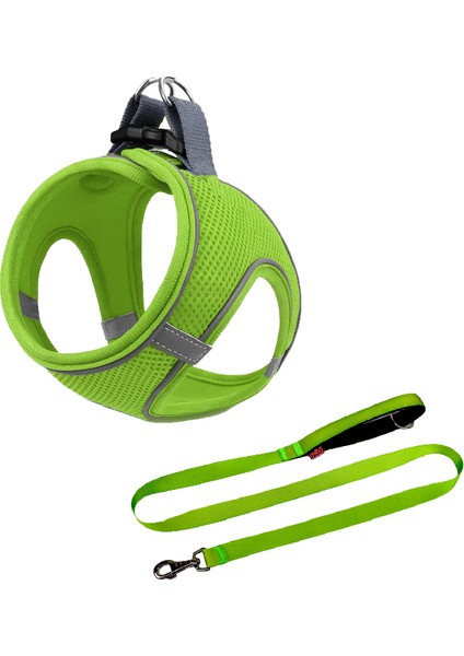 Air Mesh 2'li Bundle Set Kedi Köpek Göğüs Tasması + Köpek Gezdirme Tasması/kayışı