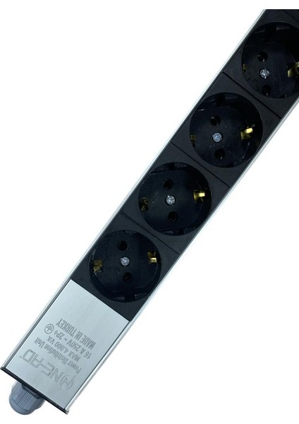 6'lı Kablosuz Grup Priz Aluminyum Gövde 16A 250V 4000W