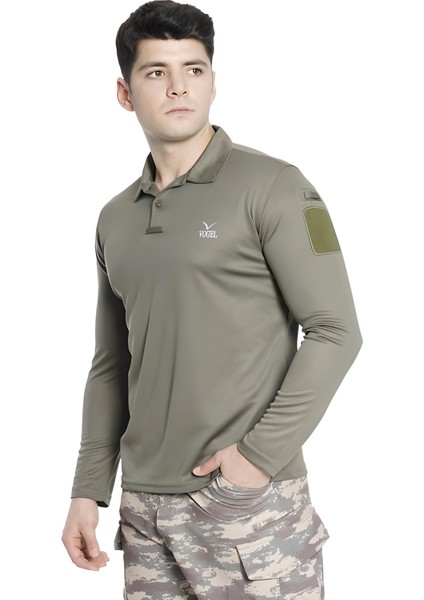 Vogel Tactical Tactical Uzun Kollu Yakalı T-Shirt Haki