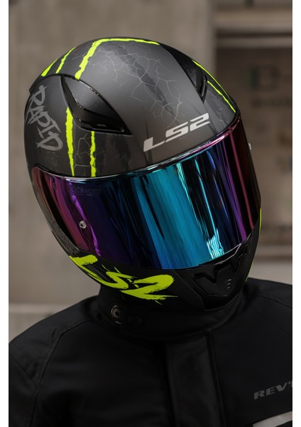 Rapıd Raven Mat Siyah-Gri-Neon Sarı Kask C2 fiyatları