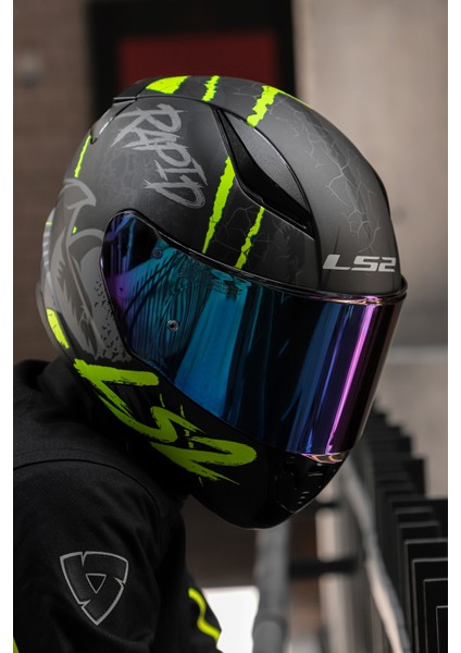 Rapıd Raven Mat Siyah-Gri-Neon Sarı Kask C2 indirimleri