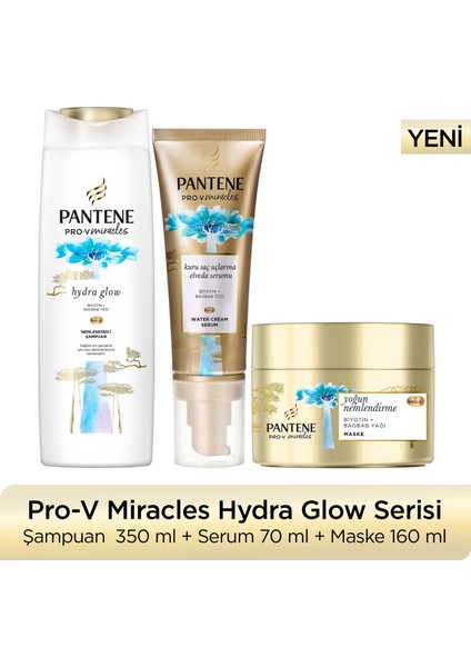 Hydra Glow Nemlendirici Şampuan 350 ml + Nemlendirme Maskesi 160 ml + Saç Serumu 70 ml