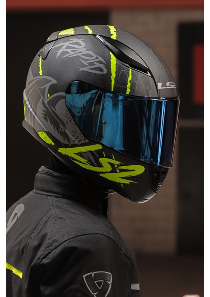Rapıd Raven Mat Siyah-Gri-Neon Sarı Kask C3