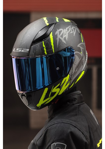 Rapıd Raven Mat Siyah-Gri-Neon Sarı Kask C3