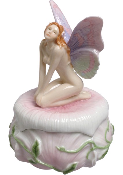 Veronese Biblolar › Wise Porselen-Porselen Perılı Mücevher Kutusu-9,5*9,5*13,5 CM-JAP20037AA