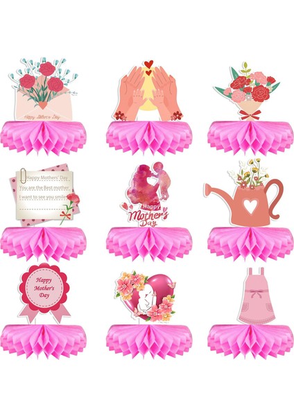 Anneler Günü Partisi Dekorasyon Petek Süs Masaüstü Kağıt Yelpazesi Petek Top Süs (Yurt Dışından)