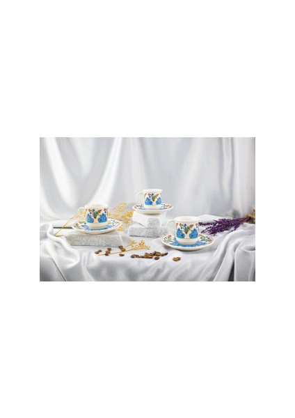 Ikili Altın Yaldızlı Tepsili Kadife Kutulu Porselen Fincan Takımı modelleri