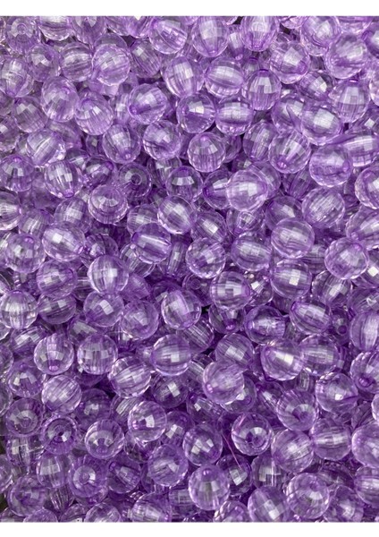 8mm Lila Renk Akrilik Dünya Model Boncuk,takı , Çanta Yapım Boncuğu (50GR,~200 Adet) fiyatları