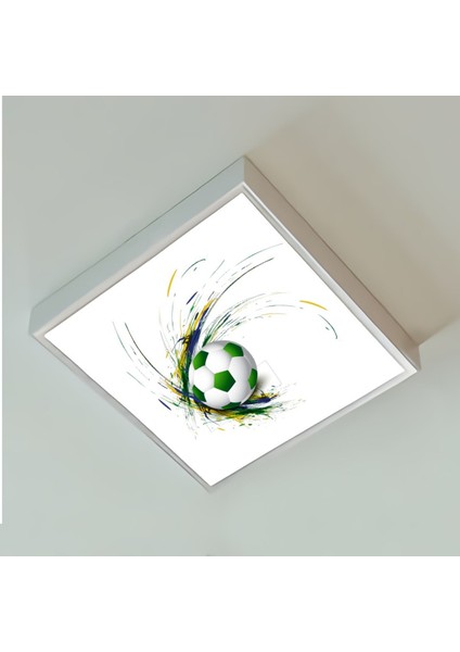 Yeşil Top 60X60 Çocuk Odası Avize Modelleri, 54WAT Led, Tavana Model Avize, Çocuklar Için Yeşil Top Avize