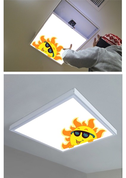 Yeşil Top 60X60 Çocuk Odası Avize Modelleri, 54WAT Led, Tavana Model Avize, Çocuklar Için Yeşil Top Avize