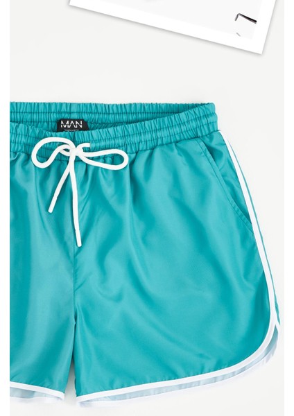 Baskılı Biye Detaylı Yeşil Erkek Deniz Şortu fiyatları
