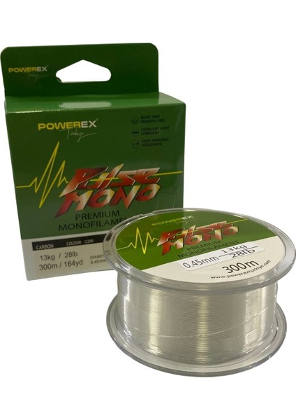 Pulse 300M. 0,45MM. 13KG. Carbon Monofilament Misina