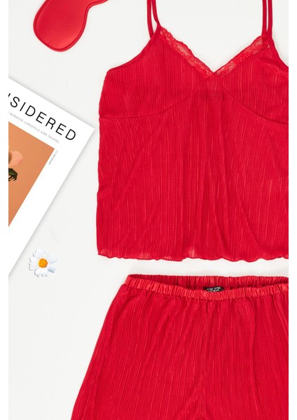 3'lü Piliseli Kırmızı Atlet Şort Takım fiyatları