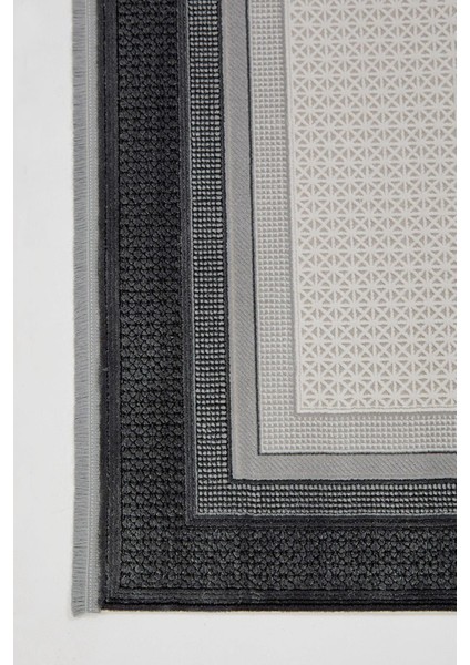 Çam Halı Miras 6816 Gri Enti Halı Modern Desenli Makine Halısı