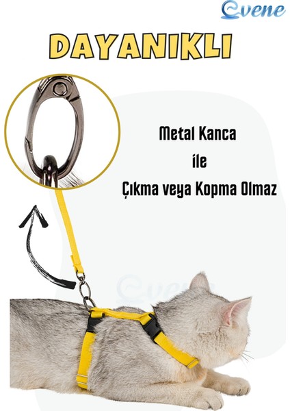 Kedi Tasması Kedi Gögüs Bel Ayarlanabilir Tasma Sarı fiyatları