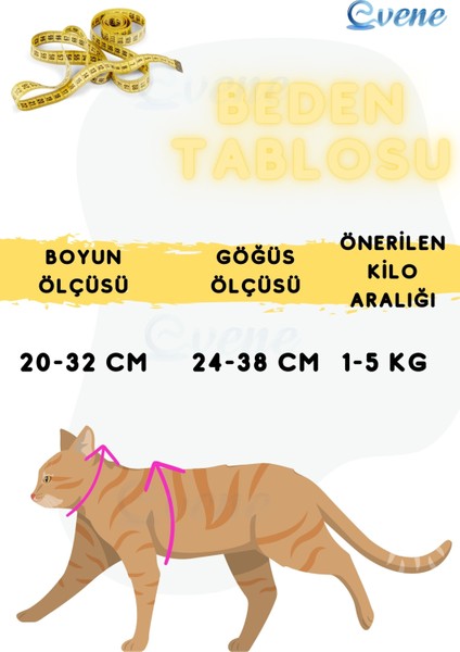 Kedi Tasması Kedi Gögüs Bel Ayarlanabilir Tasma Sarı modelleri
