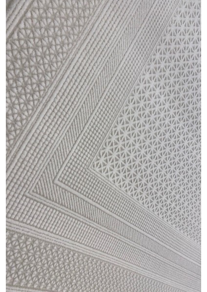Çam Halı Miras 6818 Beyaz Enti Halı Modern Desenli Makine Halısı