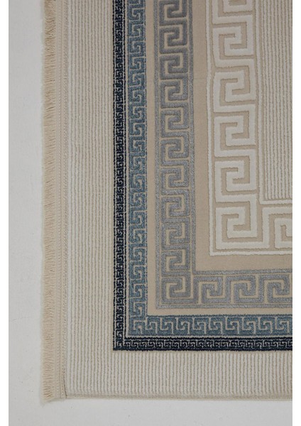 Çam Halı Miras 6811 Gri Mavi Enti Halı Modern Desenli Makine Halısı