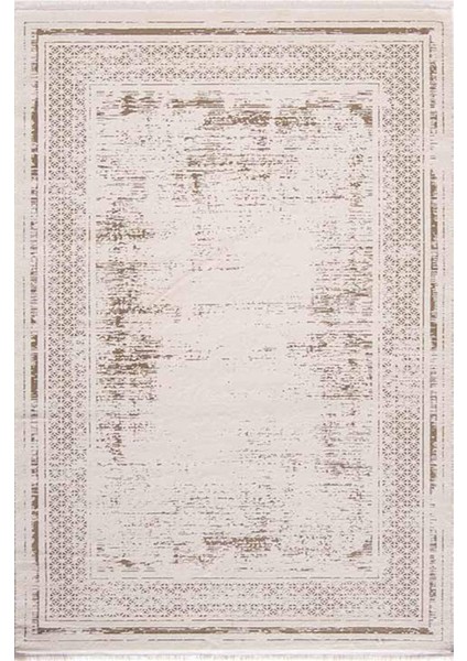 Çam Halı Lizbon 4503 Vizon Enti Halı Modern Eskitme Desenli Makine Halısı