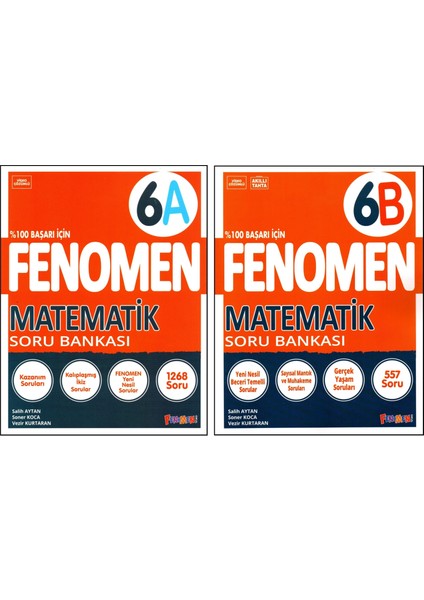 Fenomen Yayıncılık Fenomen 6. Sınıf Matematik Soru Bankası (A)+(B) Kitabı 2 Kitap