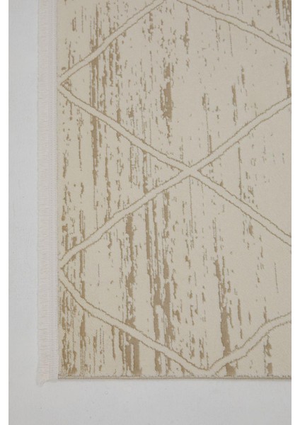 Çam Halı Lizbon 4508 Vizon Enti Halı Modern Eskitme Desenli Makine Halısı