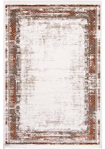 Çam Halı Lizbon 4502 Taba Enti Halı Modern Eskitme Desenli Makine Halısı