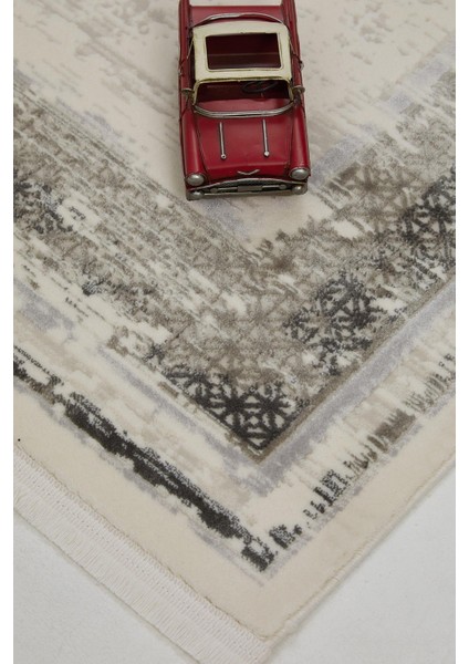 Çam Halı Lizbon 4512 Gri Enti Halı Modern Eskitme Desenli Makine Halısı