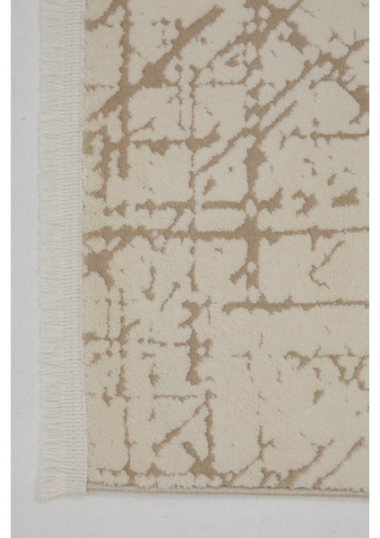 Çam Halı Lizbon 4505 Vizon Enti Halı Modern Eskitme Desenli Makine Halısı