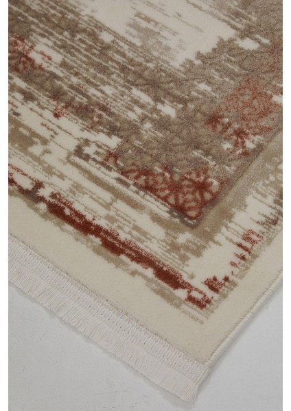 Çam Halı Lizbon 4502 Taba Enti Halı Modern Eskitme Desenli Makine Halısı