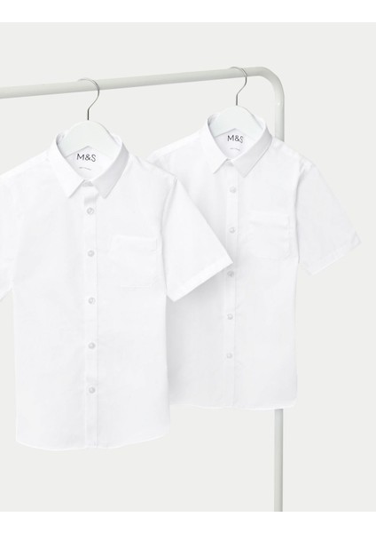 2'li Slim Fit Kısa Kollu Gömlek