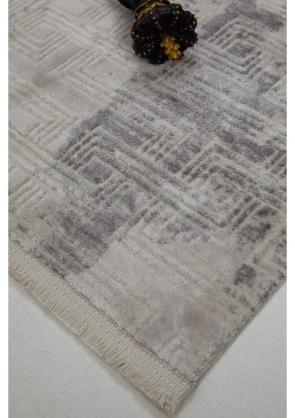 Çam Halı Eliza 4321 Gri Enti Halı Modern Desenli Makine Halısı