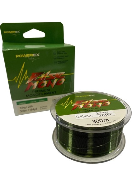 Pulse Yeşil 300M. 0,33MM. 6.88KG. Carbon Monofilament Misina