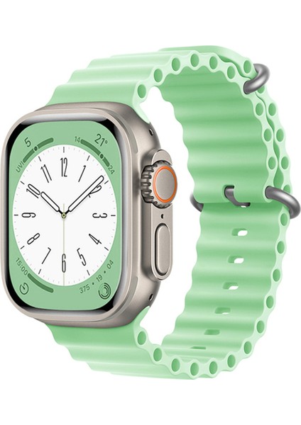 Apple Watch Serisi 42-44-45-49 mm Için Oluklu Silikon Kordon Kayış - FC007