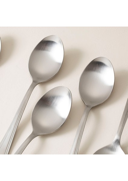 Oreon Saten Mat Yemek Kaşığı Gümüş 6'lı modelleri
