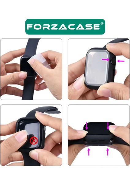 Apple Watch 41MM Önü Kapalı Ekran Korumalı Sert Rubber Kılıf - FC015 fırsatları