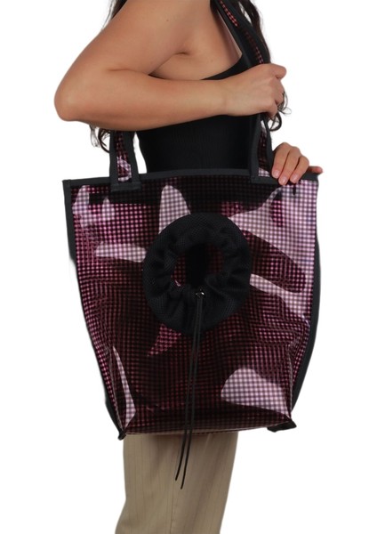 Omuz Askılı Şeffaf Kedi-Köpek Taşıma Çantası 41*39*14 cm 6 kg Rainbow Mor